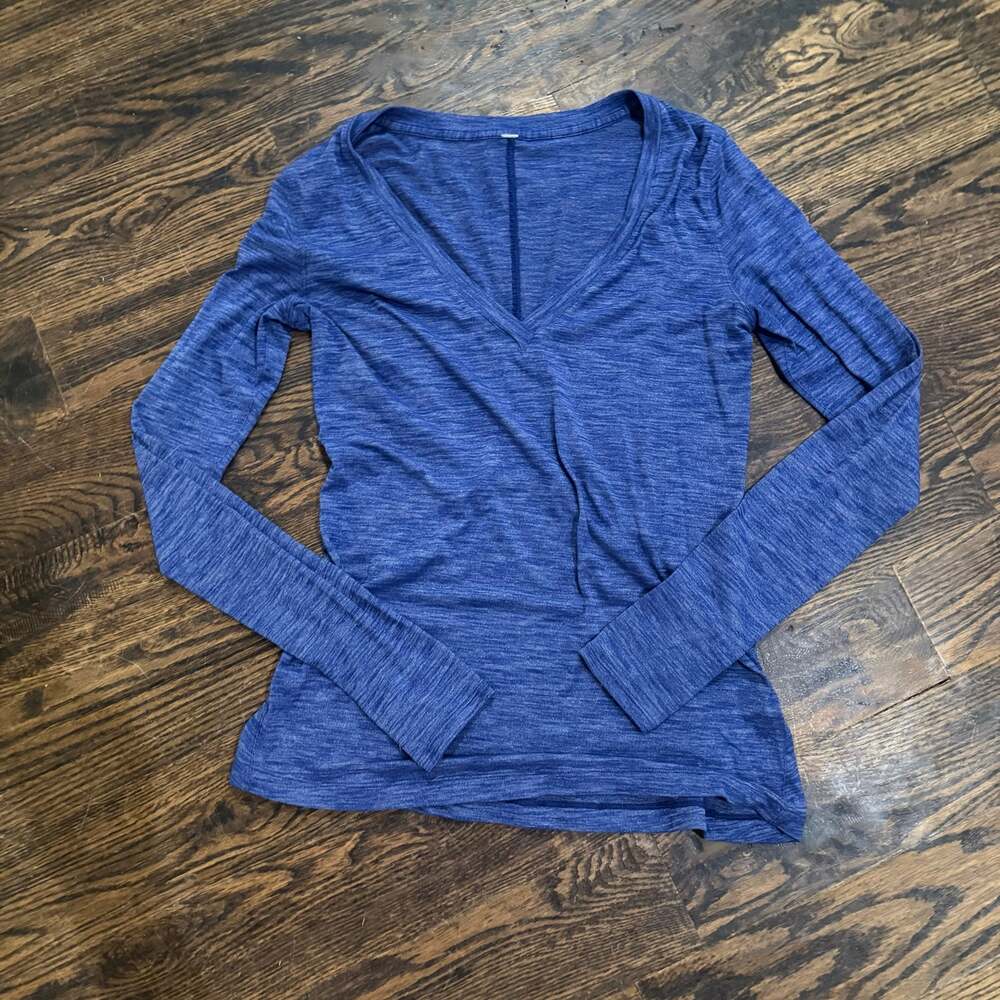 Lululemon Go Everywhere Blue Long Sleeve Top Shirt Womens Small
